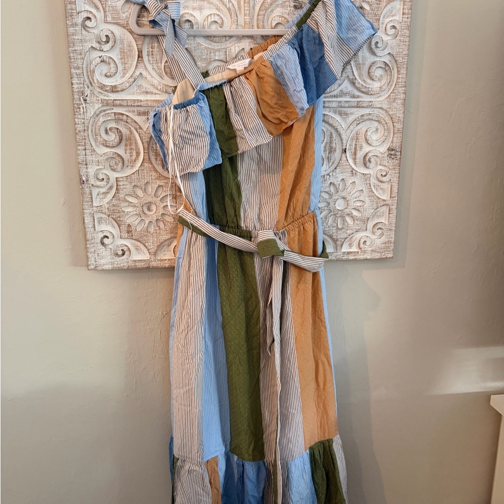 LC Lauren Conrad Multicolor One-Shoulder Dress